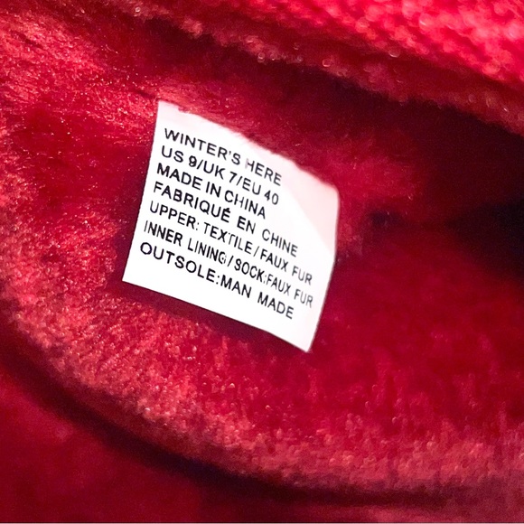 Shoe dazzle Winters Here Fuzzie Boot in Chili Pepper Red - Picture 12 of 14